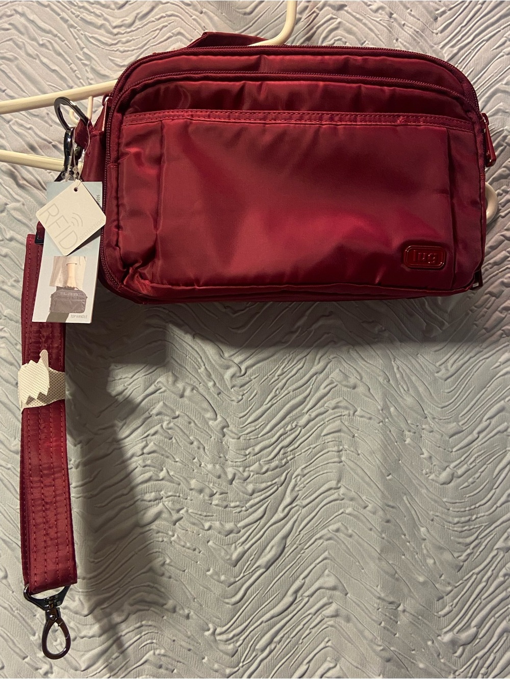 lug Burgundy Crossbody Bag with Burgundy Interior Bonus RFID wallet